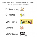 Ideas for how to say hi while staying safe.